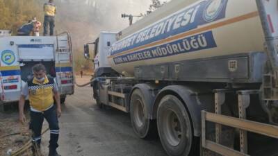 Hatay’da çıkan orman yangınına müdahalede bulunmak üzere harekete geçen Gaziantep’in