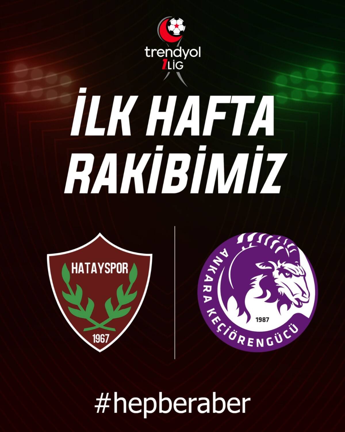 Trendyol 1. Lig 2025-2026 sezonunun ilk haftasında Hatayspor, başkent temsilcisi