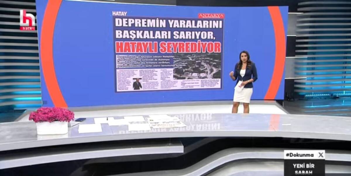 Antakya Gazetesi’nin manşeti, Halk TV ekranlarında Gözde Şeker ile Yeni