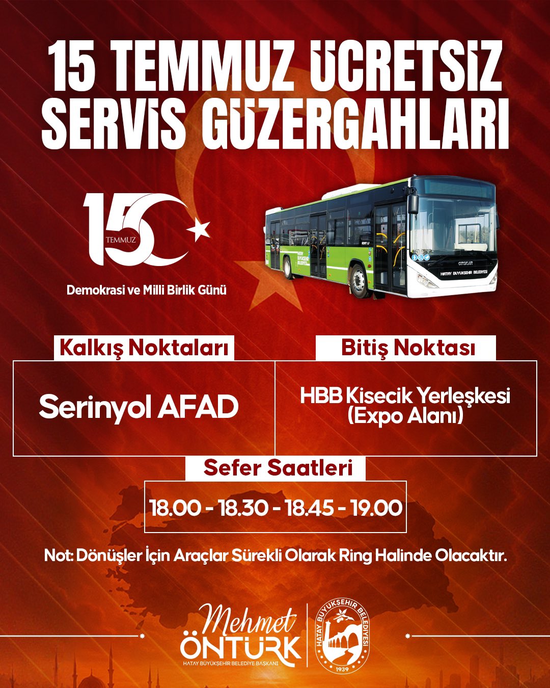 Hatay Büyükşehir Belediyesi (HBB), 15 Temmuz Demokrasi ve Millî Birlik