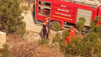 Hatay’da devam eden orman yangınına Kilis Belediyesi de 2 araç