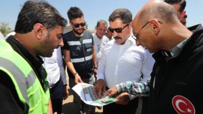 Hatay’ın Kırıkhan ilçesinde, 6 Şubat 2023 depremlerinin ardından başlatılan 61