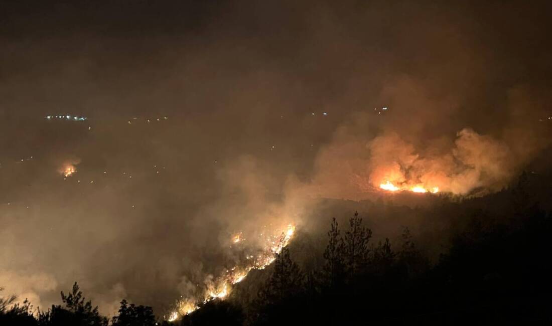 Hatay’da orman yangını devam ediyor Hatay’ın Yayladağı ilçesinde dün öğleden sonra başlayan orman yangını hâlâ