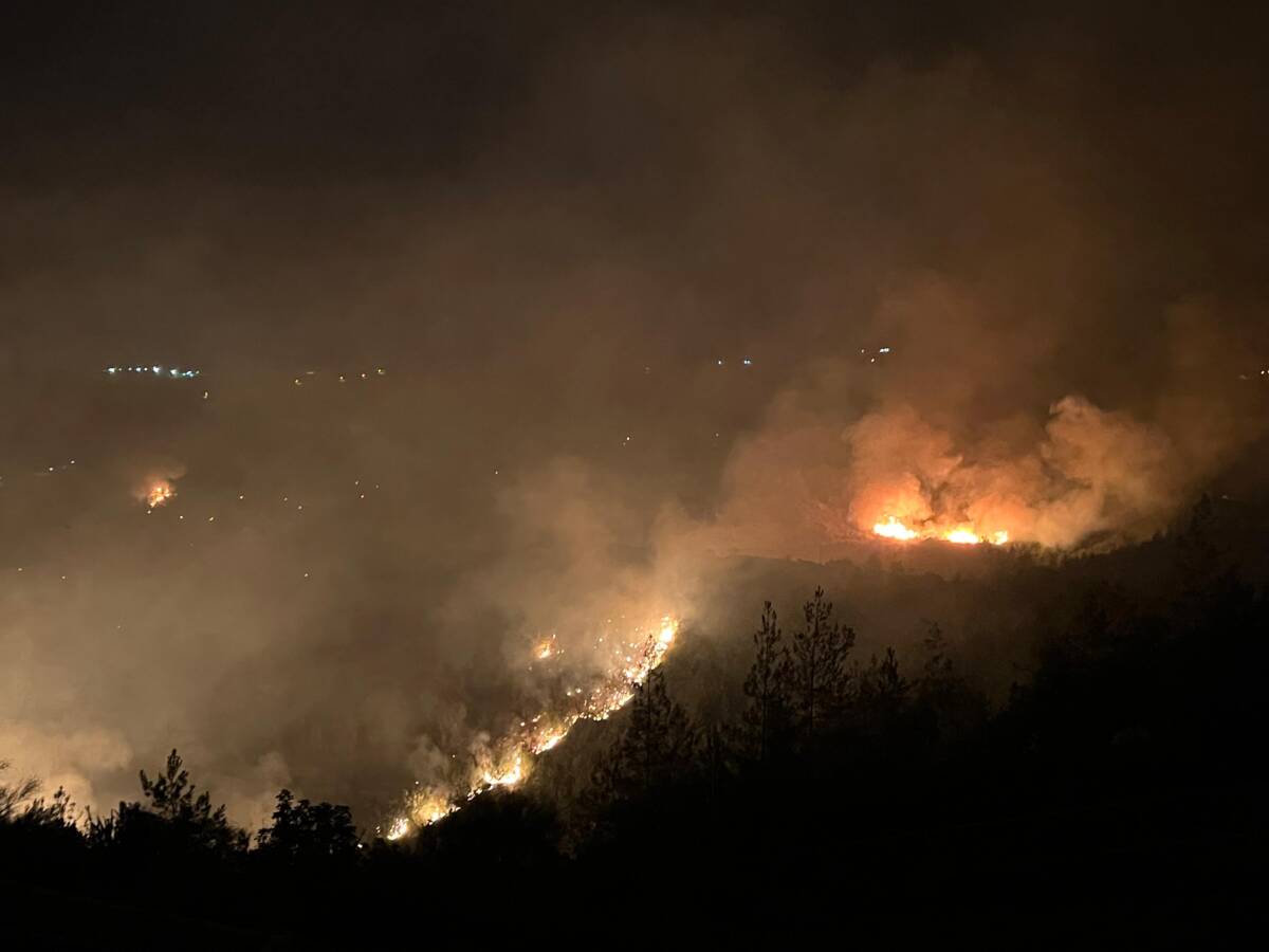 Hatay’ın Yayladağı ilçesinde dün öğleden sonra başlayan orman yangını hâlâ