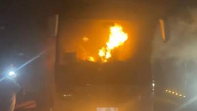   Hatay’ın Belen ilçesinde, seyir halindeki yolcu otobüsünde çıkan yangın