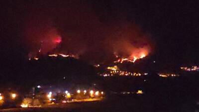 Hatay’ın Hassa ilçesinde akşam saatlerinde çıkan orman yangını, rüzgarın etkisiyle