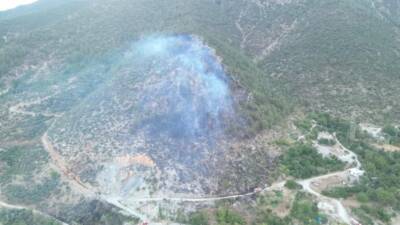 Hatay’ın Kırıkhan ilçesi Bektaşlı Mahallesi’nde ormanlık alanda çıkan yangın, ekiplerin