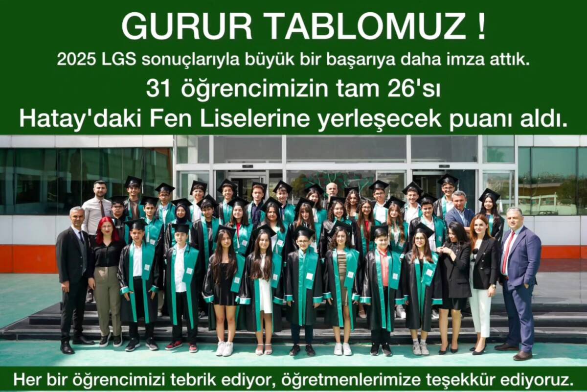 Antakya’daki özel eğitim kurumlarından Hatay Doğa Koleji, 2025 LGS’de önemli