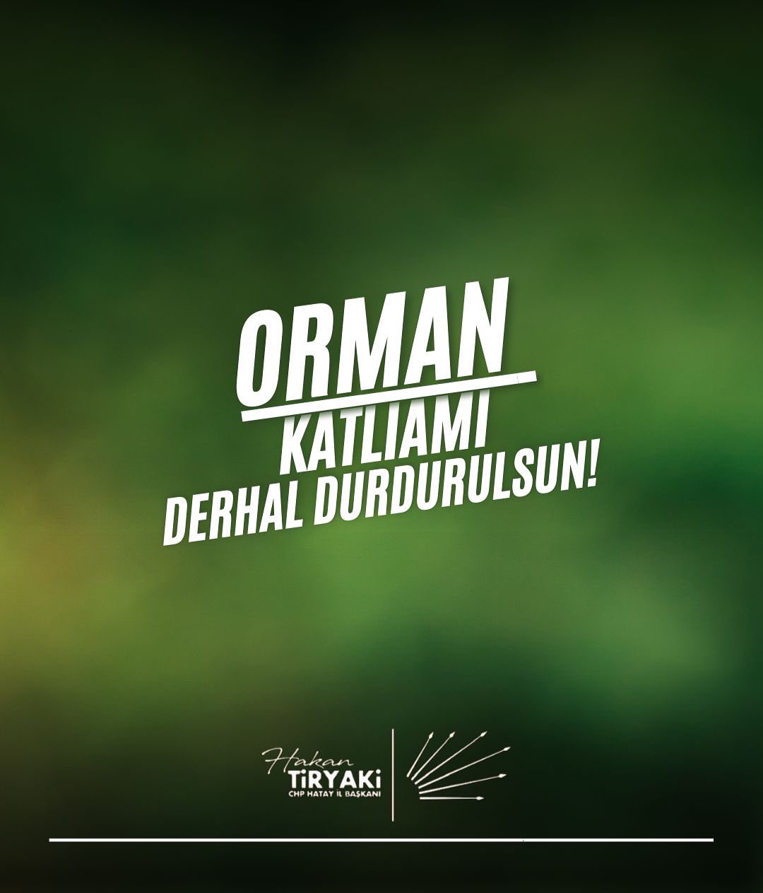 CHP Hatay İl Başkanı Hakan Tiryaki, Serinyol Yıldırım Deresi Mesire