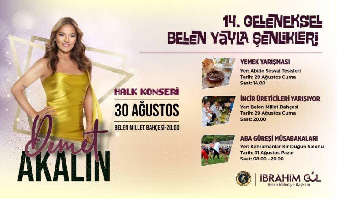 Hatay’ın Belen ilçesinde 14. Geleneksel Belen Yayla Şenlikleri, bu hafta