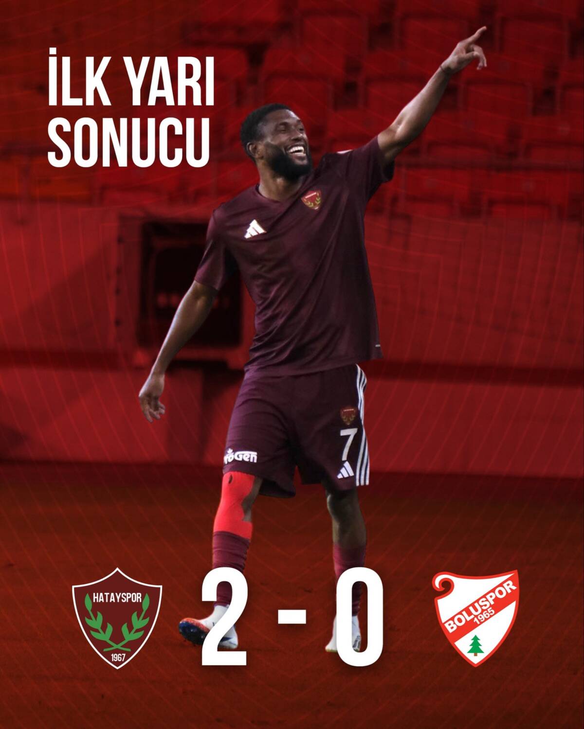 Türkiye 1. Ligi’nde oynanan mücadelede Hatayspor, Boluspor karşısında ilk yarıyı