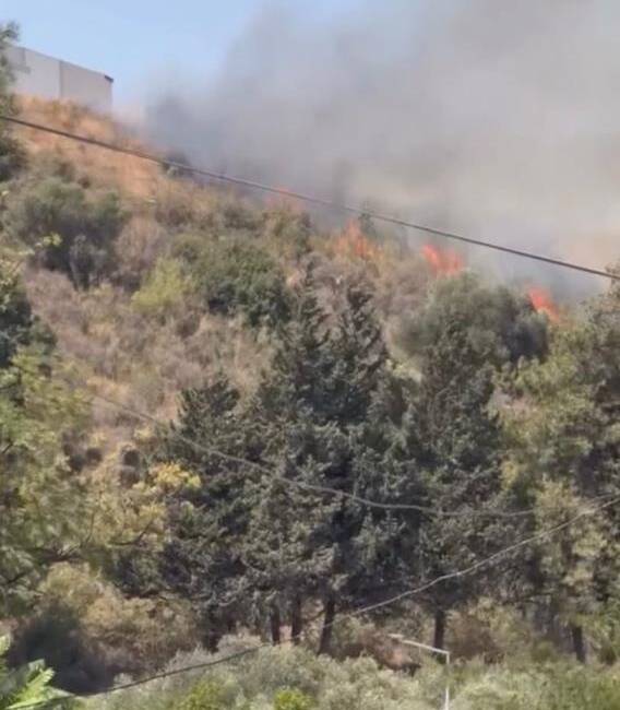 Hatay’ın Defne ilçesine bağlı Hüseyinli Mahallesi’nde çıkan orman yangını, ekiplerin