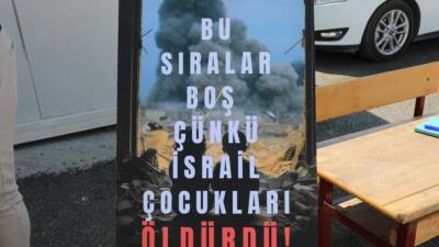 Gazze’de eğitim hakkı ellerinden alınan çocuklar için Hatay’da farkındalık etkinliği