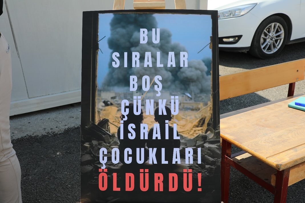 Gazze’de eğitim hakkı ellerinden alınan çocuklar için Hatay’da farkındalık etkinliği