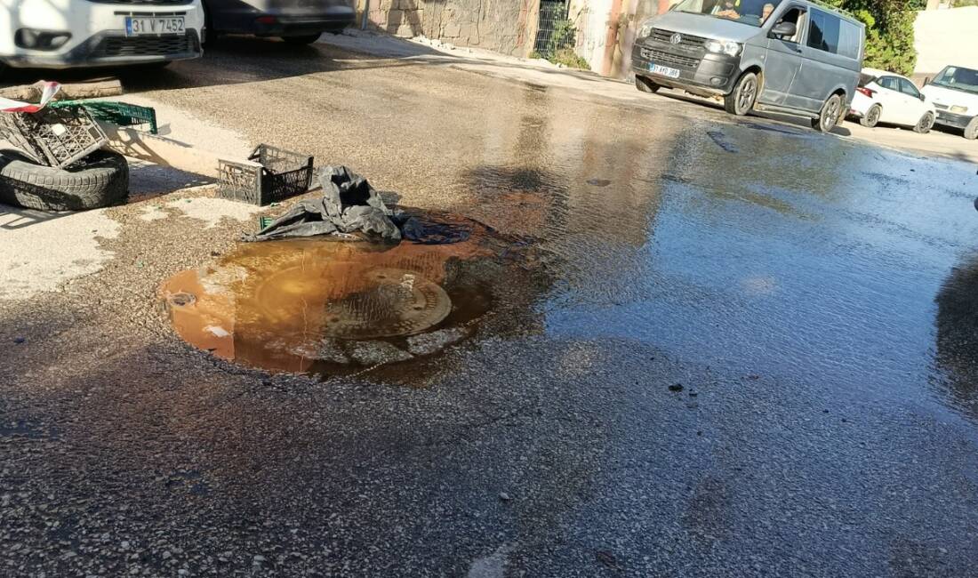 Hatay’ın Defne ilçesine bağlı Gümüşgöze Mahallesi merkezinde bulunan bir rögarın