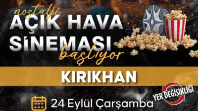 Hatay Büyükşehir Belediyesi’nin ilçelerde sürdürdüğü açık hava sinema gösterimleri bugün