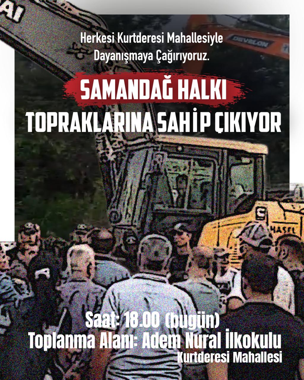 Hatay’ın Samandağ ilçesine bağlı Kurtderesi Mahallesi sakinleri, topraklarını korumak için