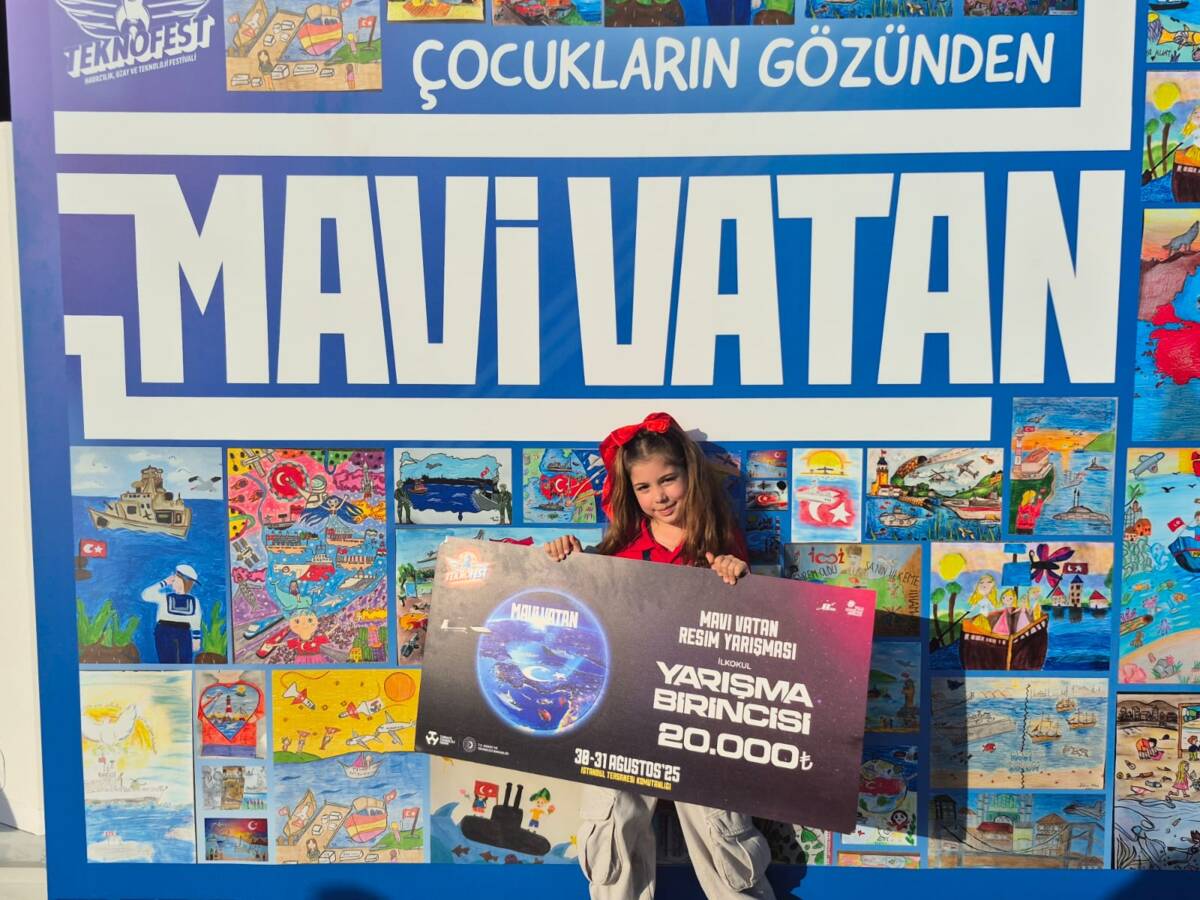 Hatay Antakya’dan Asya Alyanak, #TEKNOFEST Mavi Vatan Resim Yarışması’nda Türkiye