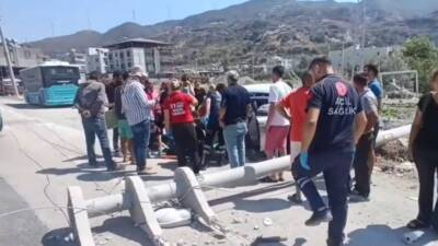 Hatay’ın Samandağ ilçesi ile Antakya arasındaki yolda meydana gelen trafik