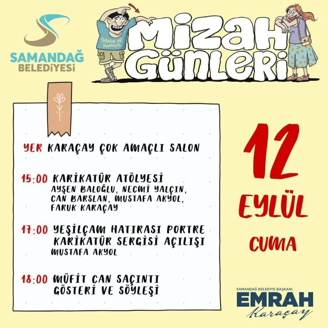 Samandağ Belediyesi, ilçede ilk kez düzenleyeceği “Mizah Günleri” etkinliğini 12–14