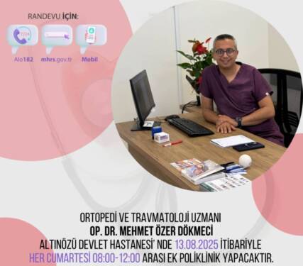 Altınözü Devlet Hastanesi hafta sonu da Poliklinik muayene ve tedavi