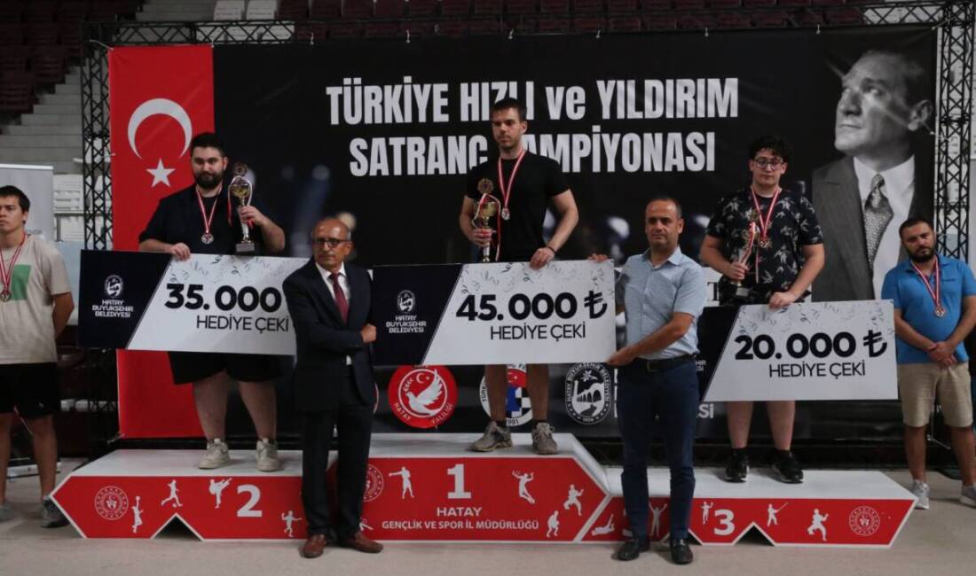 Türkiye Yıldırım Satranç Şampiyonası Hatay’da sona erdi Hatay’da 164 sporcunun katıldığı Türkiye Yıldırım Satranç Şampiyonası’nda Dinçer Taşdöğen