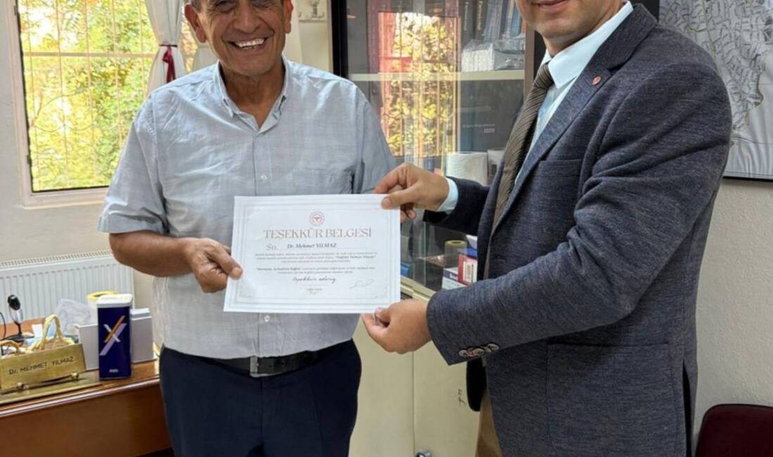 Hatay’da Kronik hastalık ve kanser taramalarında yüksek performans Başarılı ASM hekimi Dr. Mehmet Yılmaz’a Defne İlçe Sağlık Müdürlüğü’nden