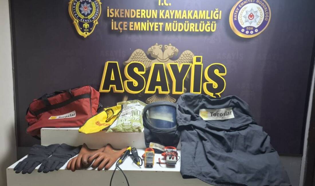 Hatay Emniyet Müdürlüğü ekipleri, İskenderun’da Toroslar EDAŞ’a ait araçtan iş