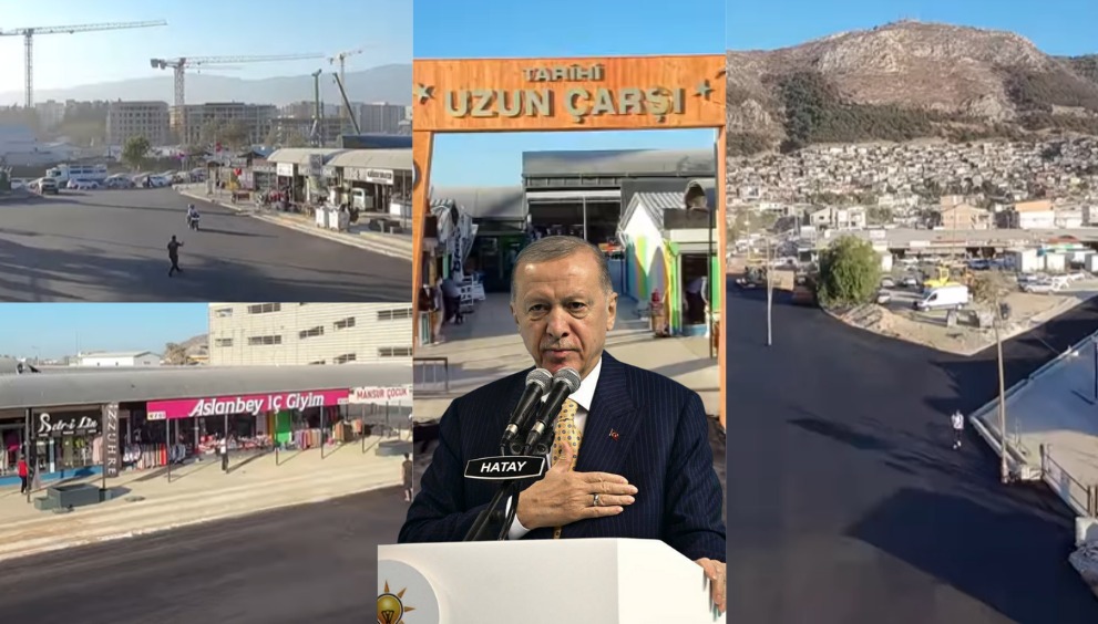 Yoksa Erdoğan gelecek diye mi ? Antakya’nın kalbi Uzun Çarşı’da asfaltlama çalışmaları tamamlandı. Esnaf ve vatandaş,