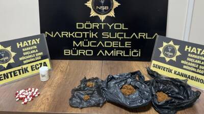 Hatay’ın Dörtyol ilçesinde emniyet ekiplerinin gerçekleştirdiği iki ayrı uyuşturucu operasyonunda