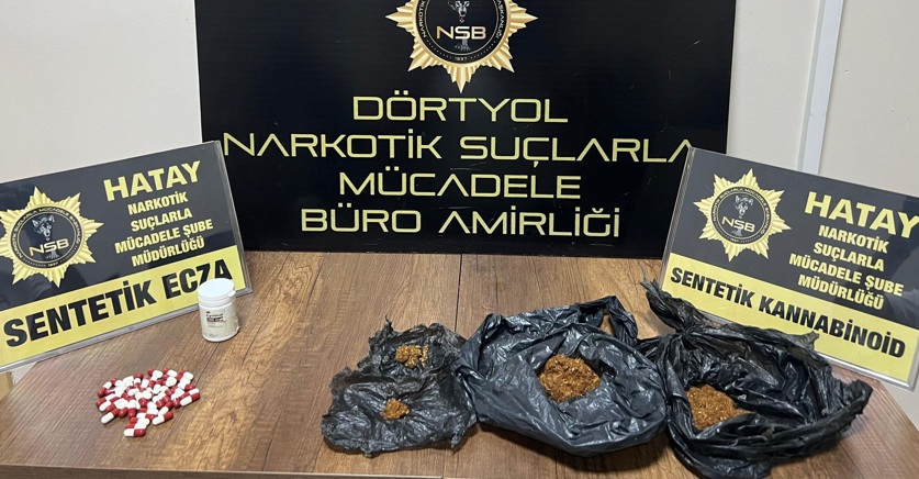 Hatay’ın Dörtyol ilçesinde emniyet ekiplerinin gerçekleştirdiği iki ayrı uyuşturucu operasyonunda