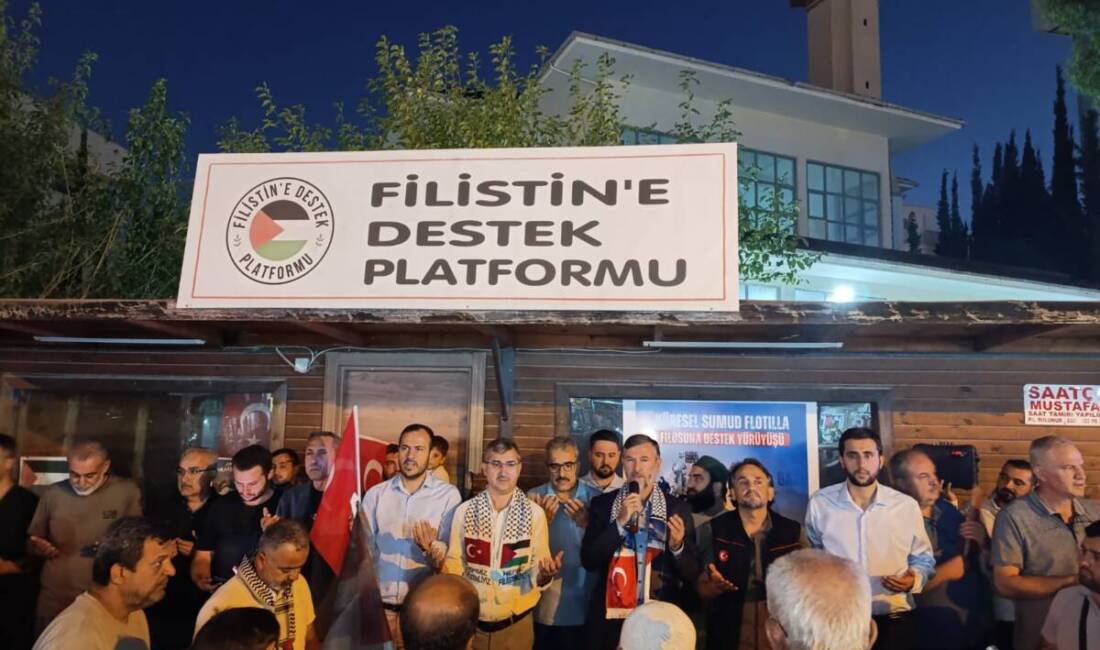 Hatay’da sivil toplum kuruluşu üyeleri ve vatandaşlar, Filistin’e Destek Platformu