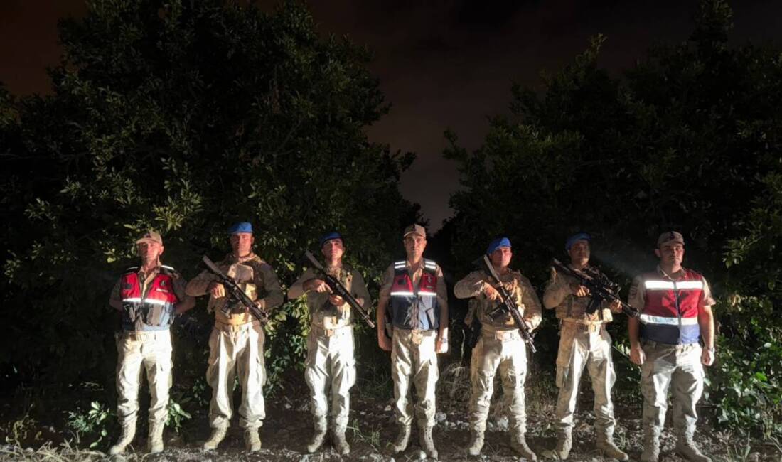 Hatay’ın Dörtyol ilçesinde jandarma, dron ve komando timleriyle narenciye bahçelerinde