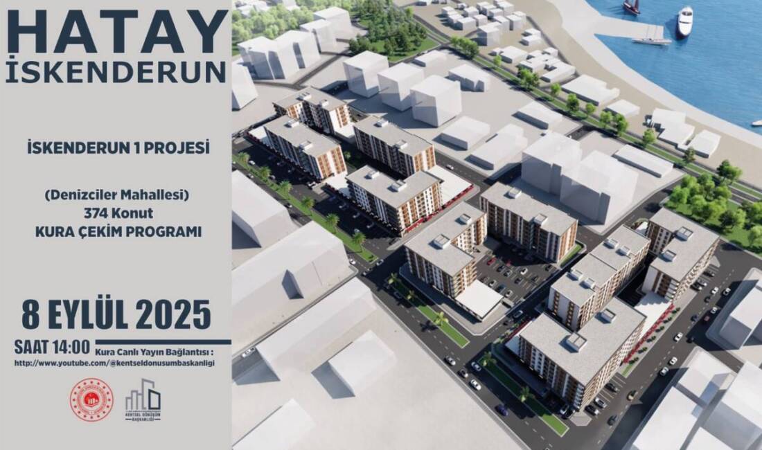 Hatay’da Kentsel Dönüşümde Büyük Gün: Yarın Kura Var Hatay’da kentsel dönüşüm projeleri kapsamında tamamlanan konutların hak sahipleri, 8