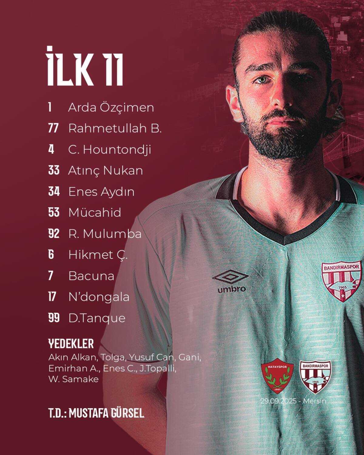 Hakemler: Turgut Doman, Ramazan Ufuk Avdaş, Furkan Ulu (4. Hakem: