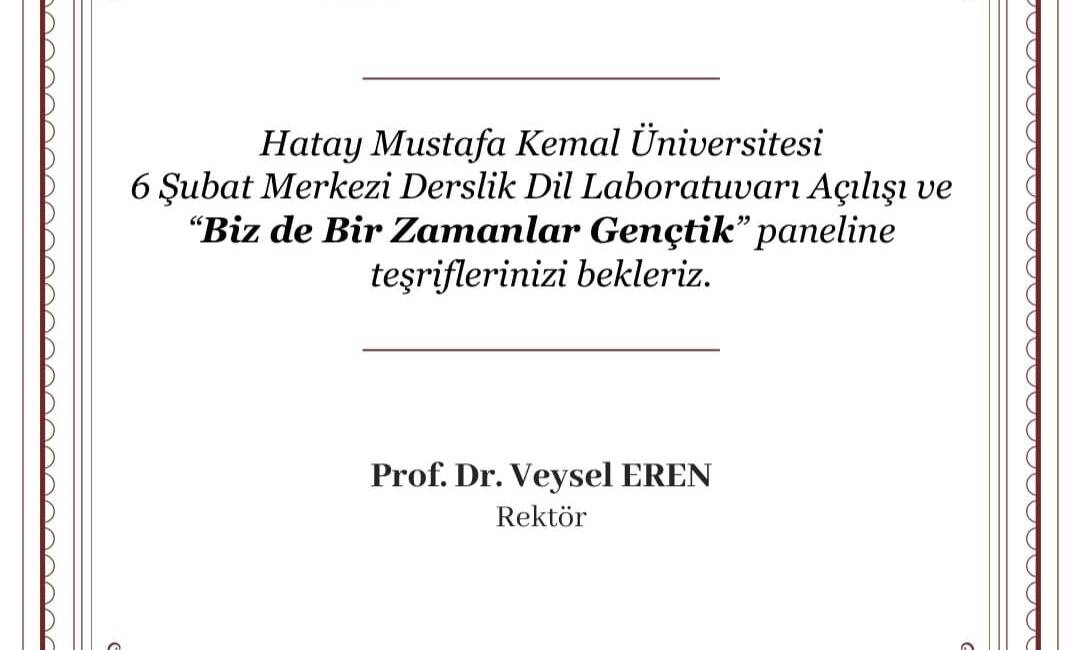Hatay Mustafa Kemal Üniversitesi (HMKÜ), 6 Şubat Merkezi Derslik binasında