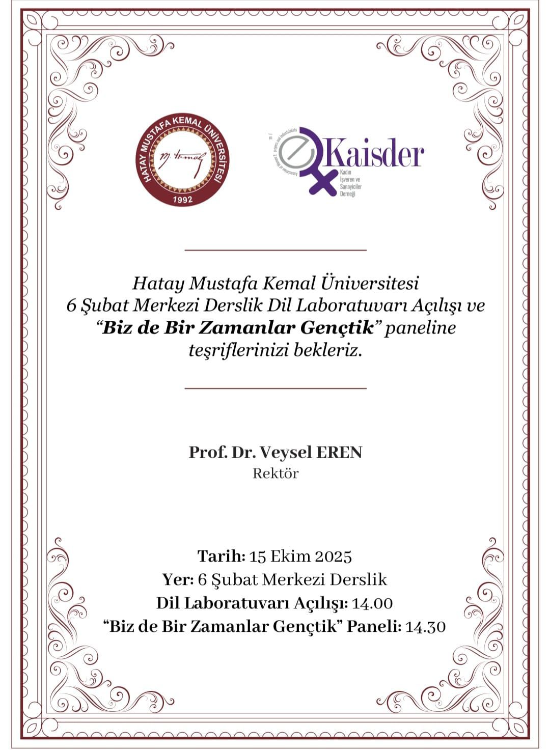 Hatay Mustafa Kemal Üniversitesi (HMKÜ), 6 Şubat Merkezi Derslik binasında