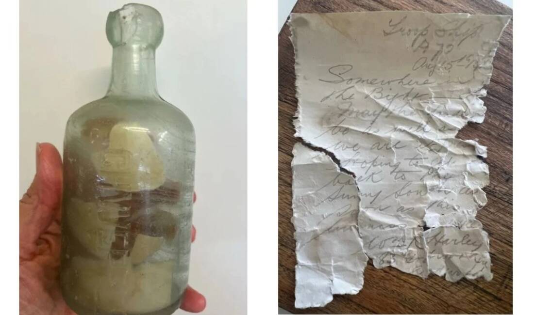 1. Dünya Savaşı askerlerinin mektupları ortaya çıktı Batı Avustralya kıyılarında bir asırdan fazla süredir saklı kalan iki