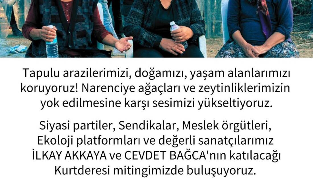 Hatay’ın Samandağ ilçesi Kurtderesi Mahallesi’nde doğa ve tarım alanlarının korunması