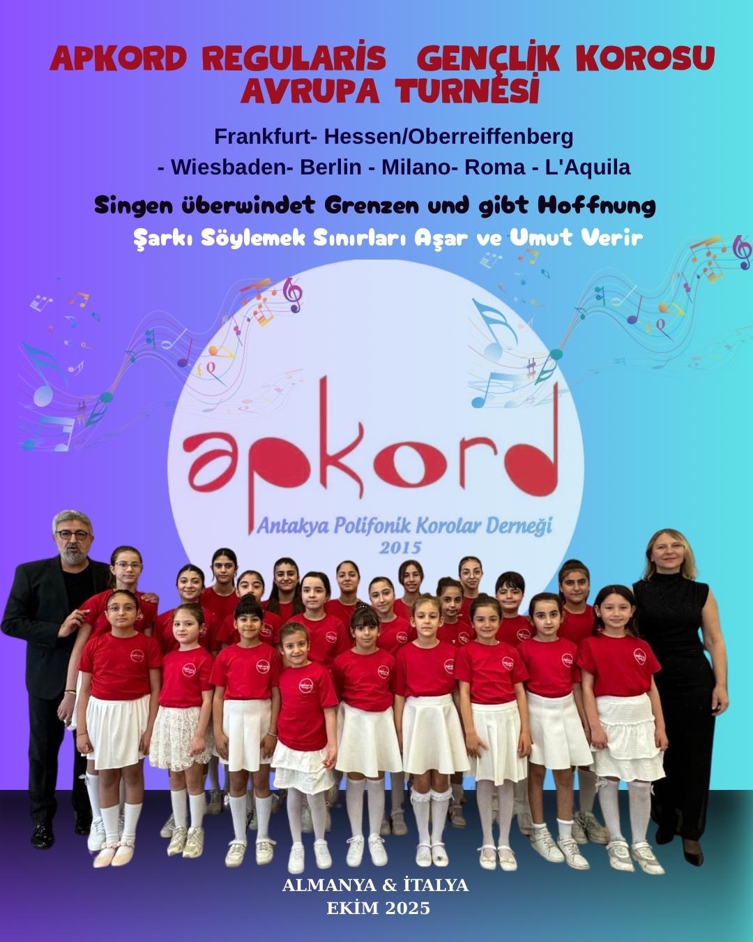 Antakya Polifonik Korolar Derneği (APKORD) bünyesindeki Regularis Gençlik Korosu, kurucusu