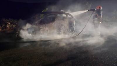 Hatay’ın Kırıkhan- Reyhanlı yolu üzerinde seyir halindeyken motor kısmından alevler