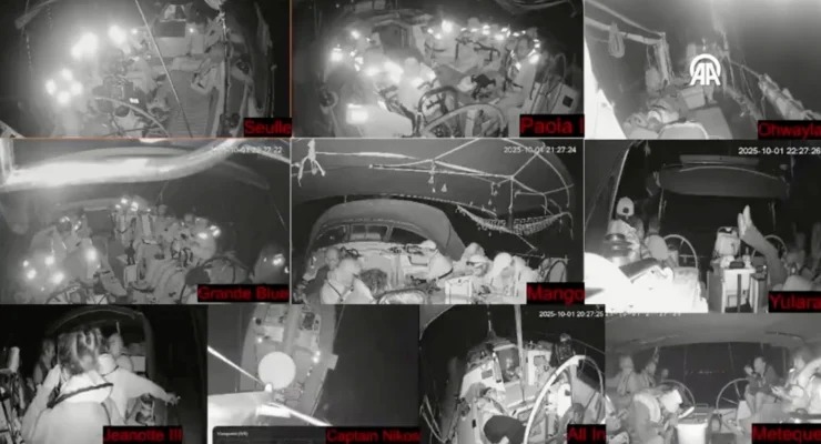 Gazze’ye insani yardım götürmek üzere yola çıkan Küresel Sumud Filosu,