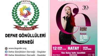 Yarınki konser, Defne Atatürk Stadyumu’nda gerçekleşecek ve girişler ücretsiz olacak.