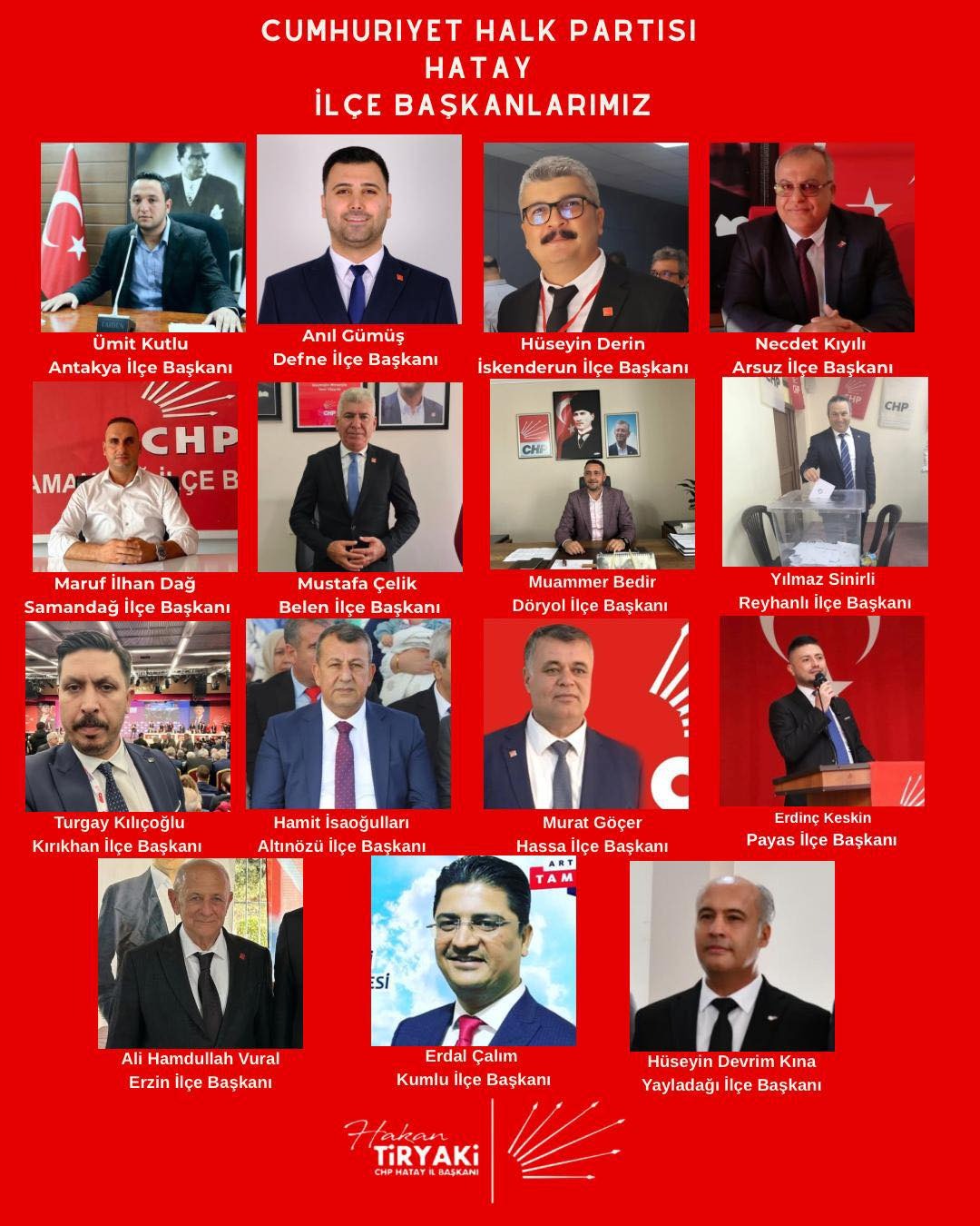 Hatay Cumhuriyet Halk Partisi’nde (CHP) ilçe kongreleri tamamlandı. En son