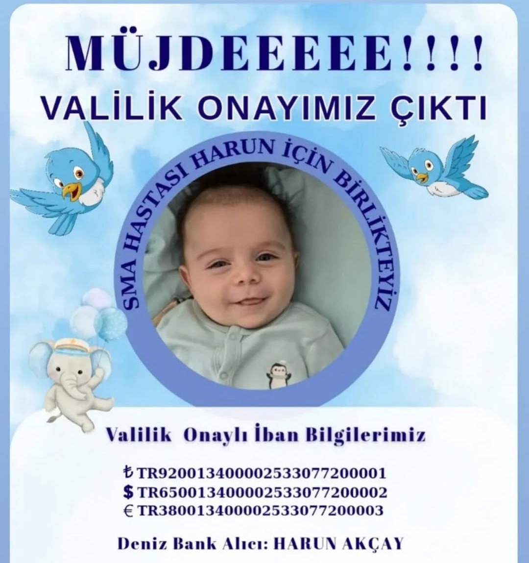 SMA Tip 1 hastası minik Harun Akçay için yürütülen yardım