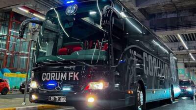   Hatayspor’un bugünkü rakibi Çorumspor FK, Mersin deplasmanına uçakla geldi.