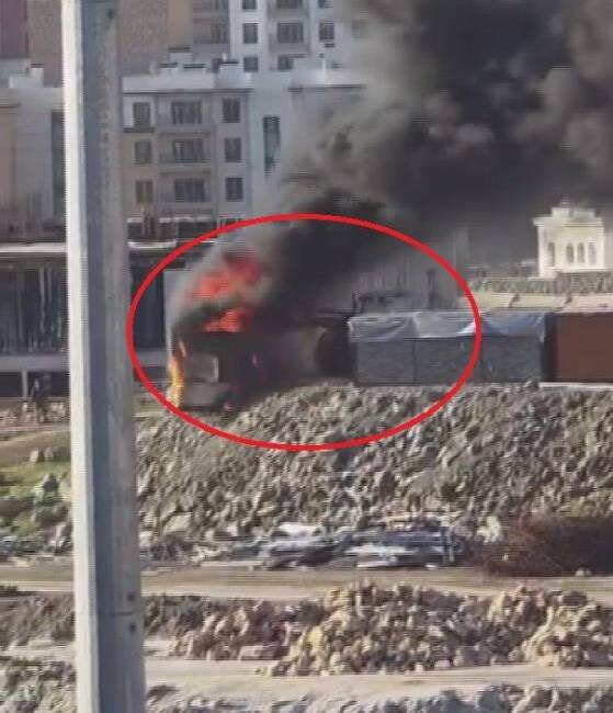 Antakya ilçesi Alazı Mahallesi’nde bir şantiyede çıkan yangın, operatör Özkan