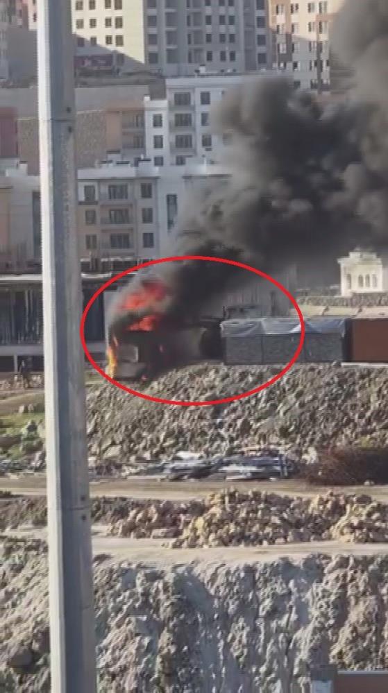 Antakya ilçesi Alazı Mahallesi’nde bir şantiyede çıkan yangın, operatör Özkan