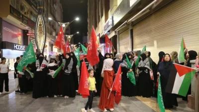 Hatay’ın İskenderun ilçesinde, İsrail’in Gazze’de 8 Ekim 2023’ten bu yana