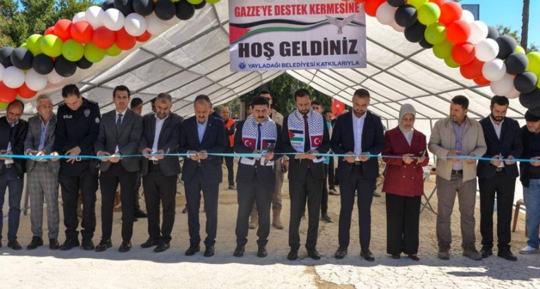 Hatay’ın Yayladağı ilçesinde Gazze’de yaşanan insani krize dikkat çekmek ve